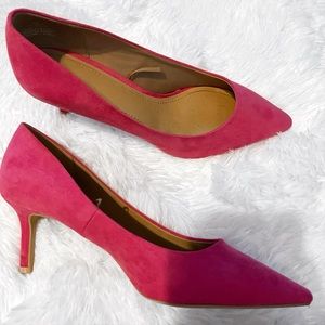 H&M Pink Faux Suede Kitten Heel